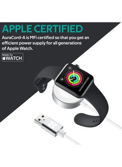 PROMATE Apple Watch Charging Cable, MFi Certified Magnetic Wireless 5W Fast Charger to USB-A Connector Cable, 1M Anti-Tangle Cord with Over-Charging Protection for Apple Watch Series 5,4,3,2,1, AuraCord-A White  - Image 4