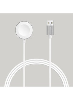 PROMATE Apple Watch Charging Cable, MFi Certified Magnetic Wireless 5W Fast Charger to USB-A Connector Cable, 1M Anti-Tangle Cord with Over-Charging Protection for Apple Watch Series 5,4,3,2,1, AuraCord-A White  - Image 1