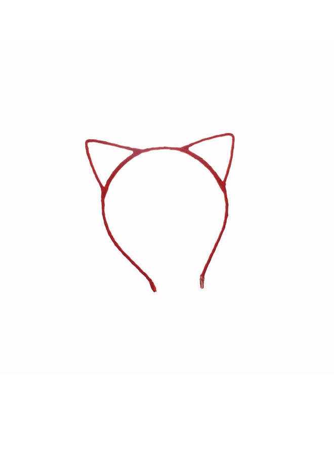 شاربدو طوق شعر لطيف بتصميم أذني القط وردي 16 x 15سم - Image 1