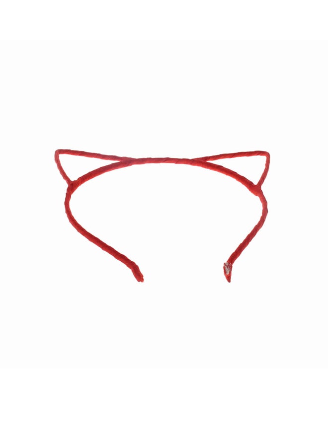 شاربدو طوق شعر لطيف بتصميم أذني القط وردي 16 x 15سم - Image 2