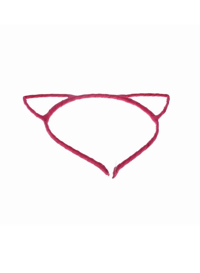 شاربدو طوق شعر لطيف بتصميم أذني القط وردي 16 x 15سم - Image 2