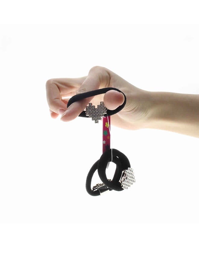 شاربدو طقم ربطات مطاطية مكون من 3 قطع أسود/فضي - Image 4