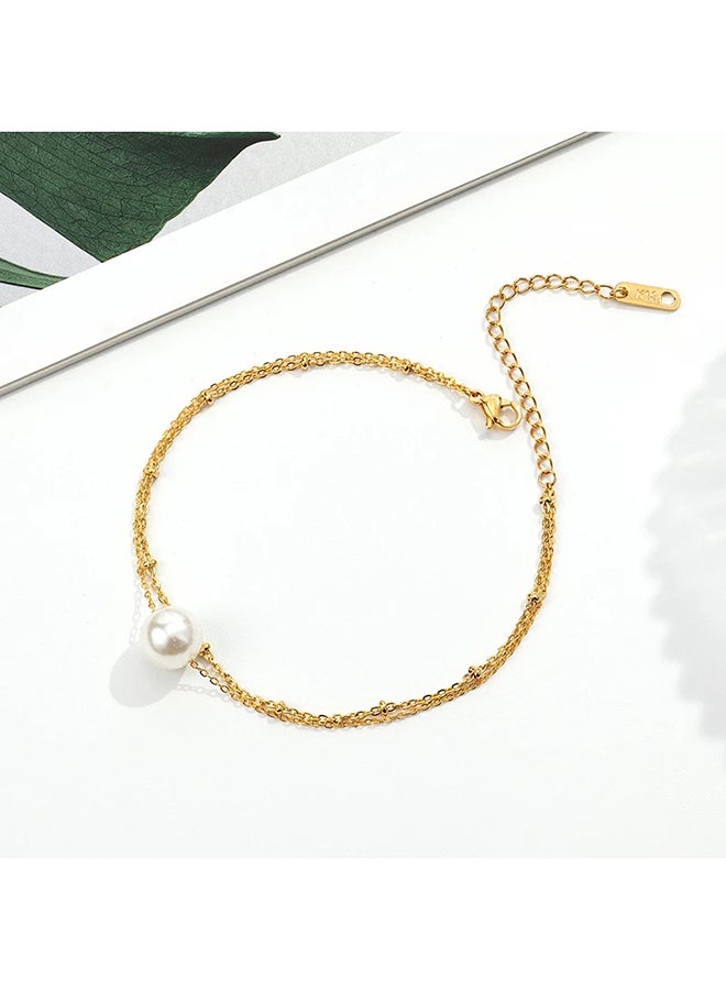 Miracle Empire 18K Gold Plated Pearl Studded Anklet  - Image 1