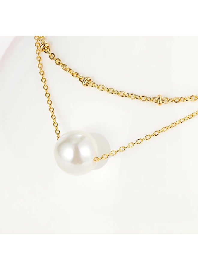 Miracle Empire Natural Pearl Gold Plated Anklet 