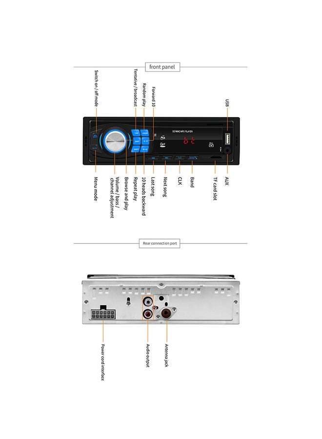 Generic - SWM-8013 1DIN12V Bluetooth Stereo Auto Radio Car Radio In-dash FM Aux Input Receiver SD USB MP3 MMC WMA Car Audio Player - Image 1