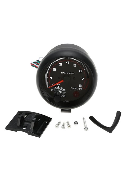 3.75in Tachometer RPM Gauge Backlit Tach Gauge 0-8000 for 4 6 8 Cylinder Tachometer with Adjustable Shift Light