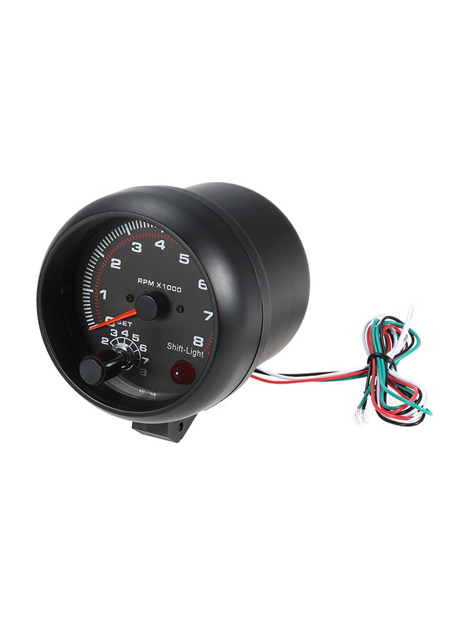 Generic - 3.75in Tachometer RPM Gauge Backlit Tach Gauge 0-8000 for 4 6 8 Cylinder Tachometer with Adjustable Shift Light - Image 1