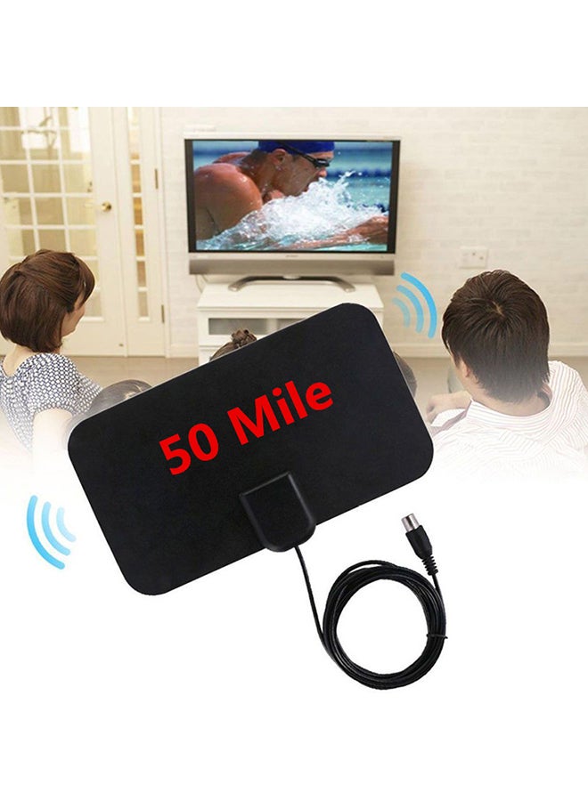 هوائي تلفزيوني عالي الوضوح (HDTV) بدقة 1080P مع كابل داخلي طويل بطول 13 قدم لتلفزيون رقمي عالي الوضوح(HD) بنطاق واسع 50 ميل - Image 1
