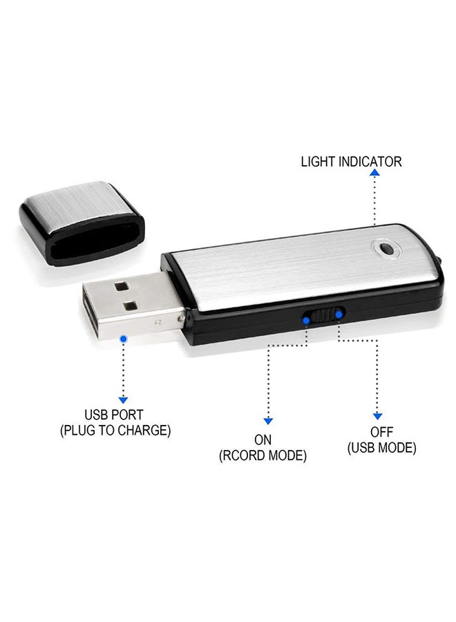Generic - Voice Recorder USB Flash Drive 128Kbps Digital Voice Recording 8GB for Windows Mac Android OTG Mini Recorder Volume:8GB - Image 1
