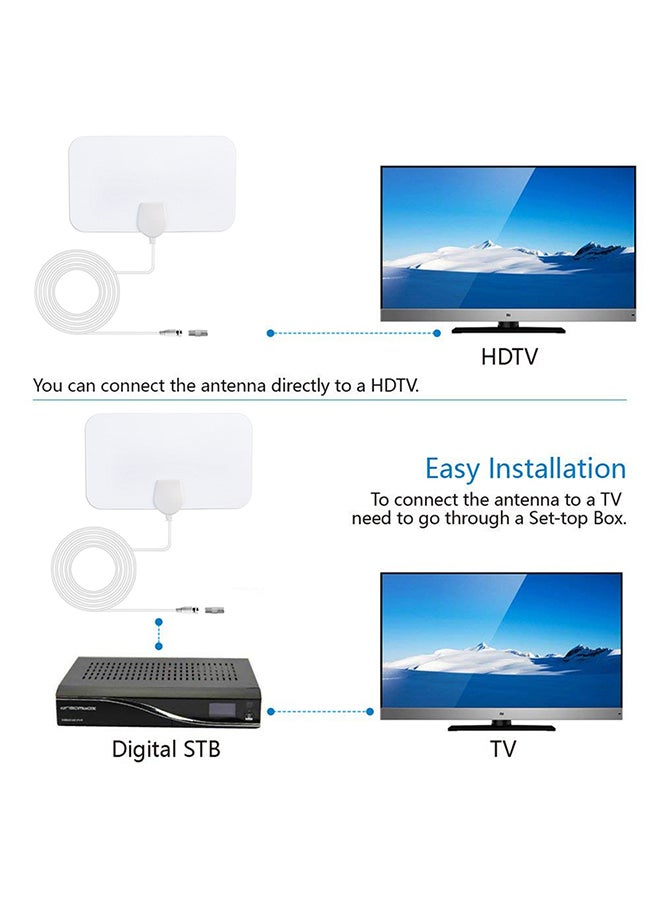 جهاز استقبال هوائي رقمي للتلفزيونات الخارجية، هوائيات للتلفزيون عالي الوضوح، طراز DVB-T/T2 VHF UHF TVSurf Antenas، لون أبيض - Image 3