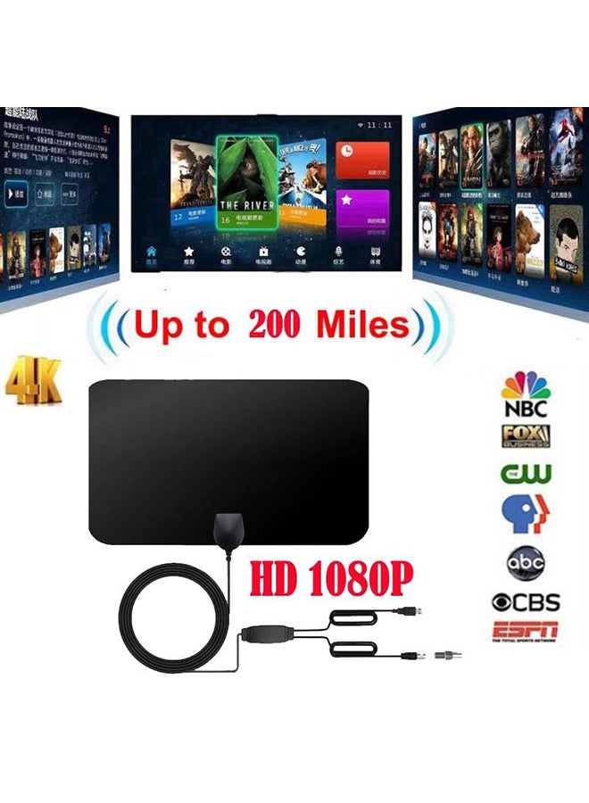 هوائي رقمي للتلفزيون بمجال 200 ميل وبدقّة عالية الوضوح 4K، مزود بهوائي عالي الوضوح بدقة 1080 بكسل. - Image 5