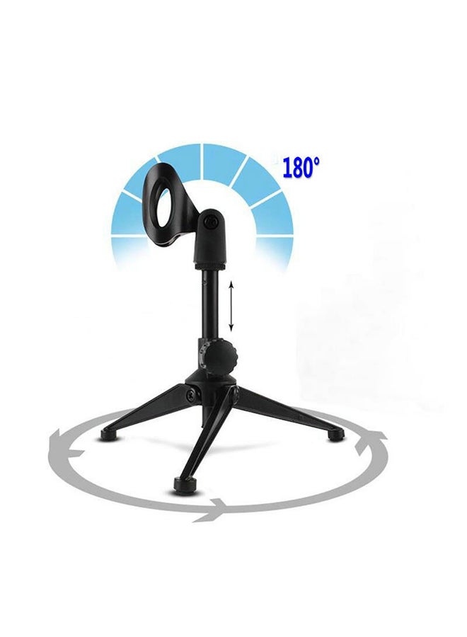 Generic - Professional Adjustable Desktop Handheld Table Tripod Microphone Mic Stand Holder with Clip Mount Shock - Image 1