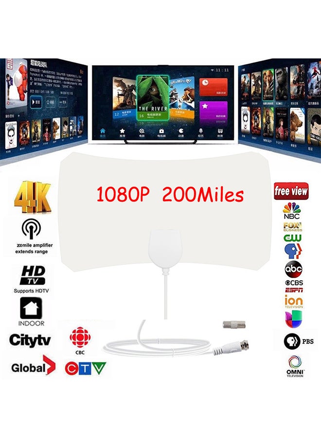 تلفزيون هوائي بجودة 200 ميل، مزود بهوائي عالي الوضوح، HDTV رقمي بدقة 4K، وهوائيات، وأجهزة تلفاز HDTV داخلية رقمية - Image 4