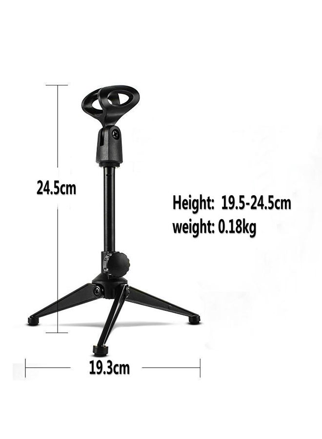 Generic - Professional Adjustable Desktop Handheld Table Tripod Microphone Mic Stand Holder with Clip Mount Shock - Image 1