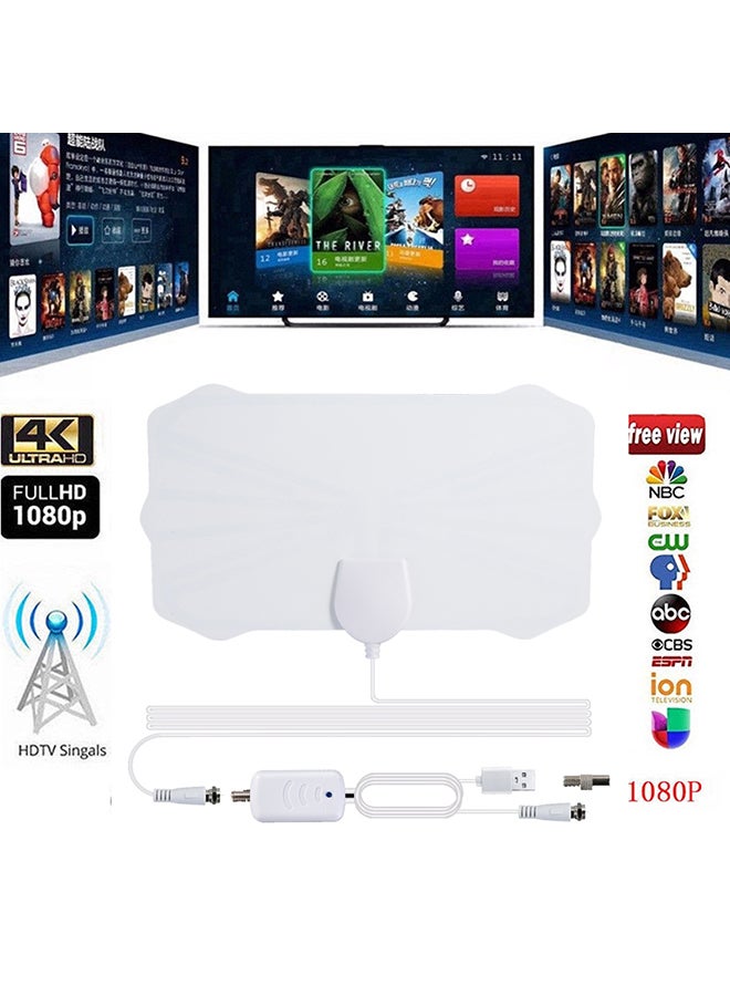 Generic - 200 Mile Range Antenna TV Digital HD Skywire 4K Antena Digital Indoor HDTV 1080P with Signal Amplifier - Image 1