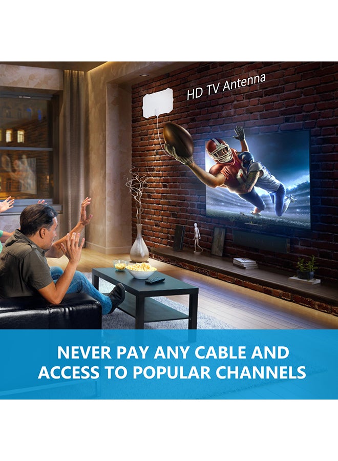 Generic - 200 Mile Range Antenna TV Digital HD Skywire 4K Antena Digital Indoor HDTV 1080P with Signal Amplifier - Image 1