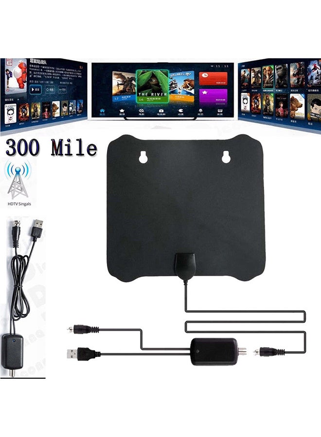 هوائي رقمي للتلفزيون بمجال 300 ميل وبدقّة عالية الوضوح 4K، مزود بهوائي عالي الوضوح بدقة 1080 بكسل مع مضخّم إشارة. - Image 3