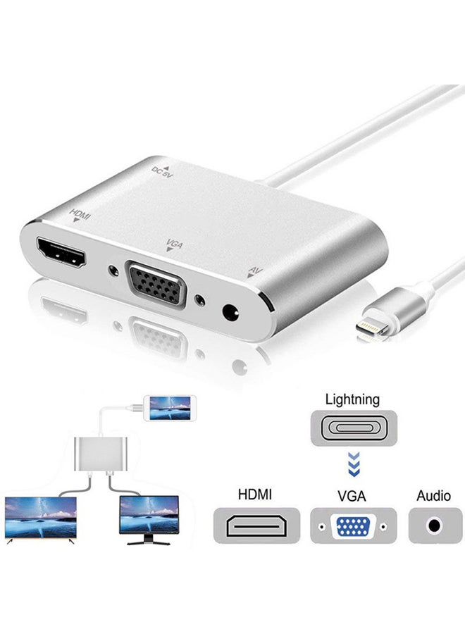 Generic For Apple Interface to HDMI VGA Jack Audio TV Adapter Cable Converter for iPhone X iPhone 8 7 7 Plus 6 6S iPad Series - Image 1