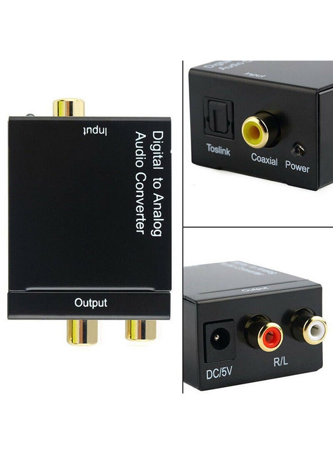 Generic - Digital Optical Coax to Analog RCA Audio Converter Adapter with Fiber Cable - Image 1