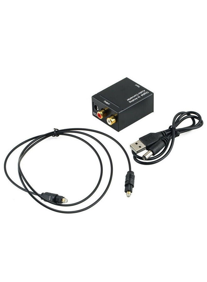 Generic - Digital Optical Coax to Analog RCA Audio Converter Adapter with Fiber Cable - Image 1