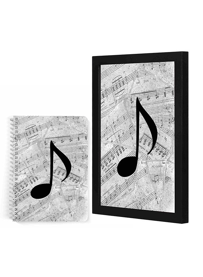 LOWHA Tone Wall Art With A5 Notebook Black/Grey 33x22cm  - Image 2