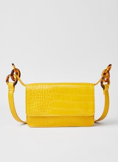 Faux Leather Crossbody Bag Yellow