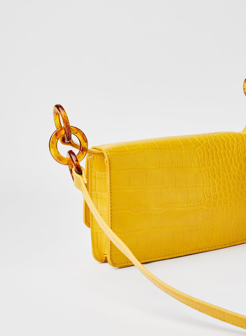 FOREVER 21 - Faux Leather Crossbody Bag Yellow - Image 1