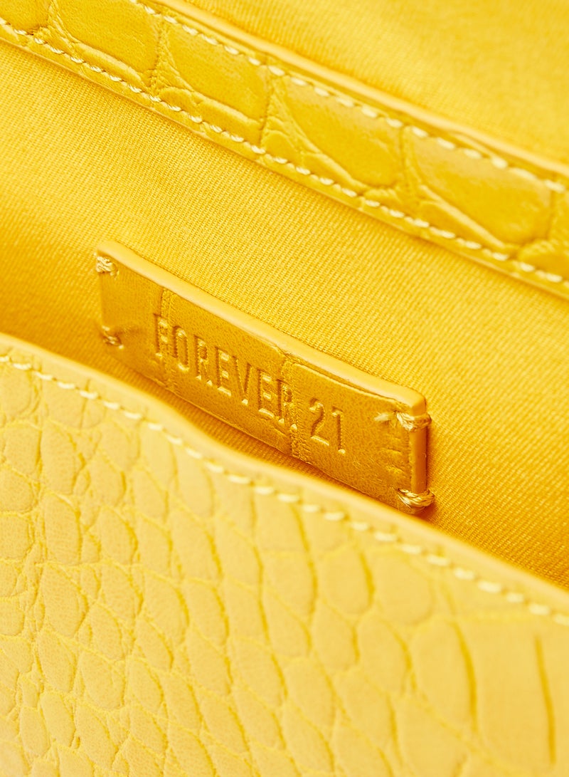 FOREVER 21 - Faux Leather Crossbody Bag Yellow - Image 1
