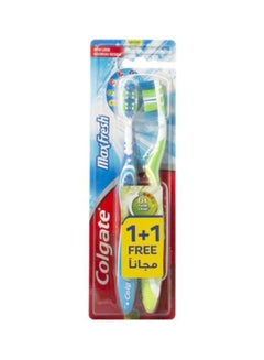 2-Piece MaxFresh Toothbrush Set Green/Blue/White