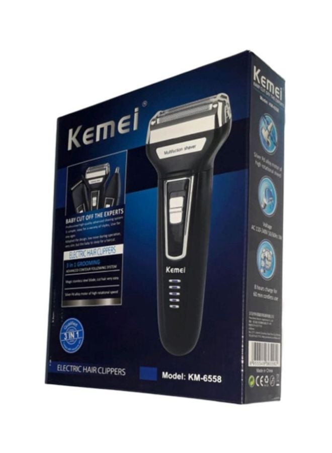 Kemei 3-In-1 Rechargeable Electric Trimmer Black/Silver 16x6x3cm - Image 5