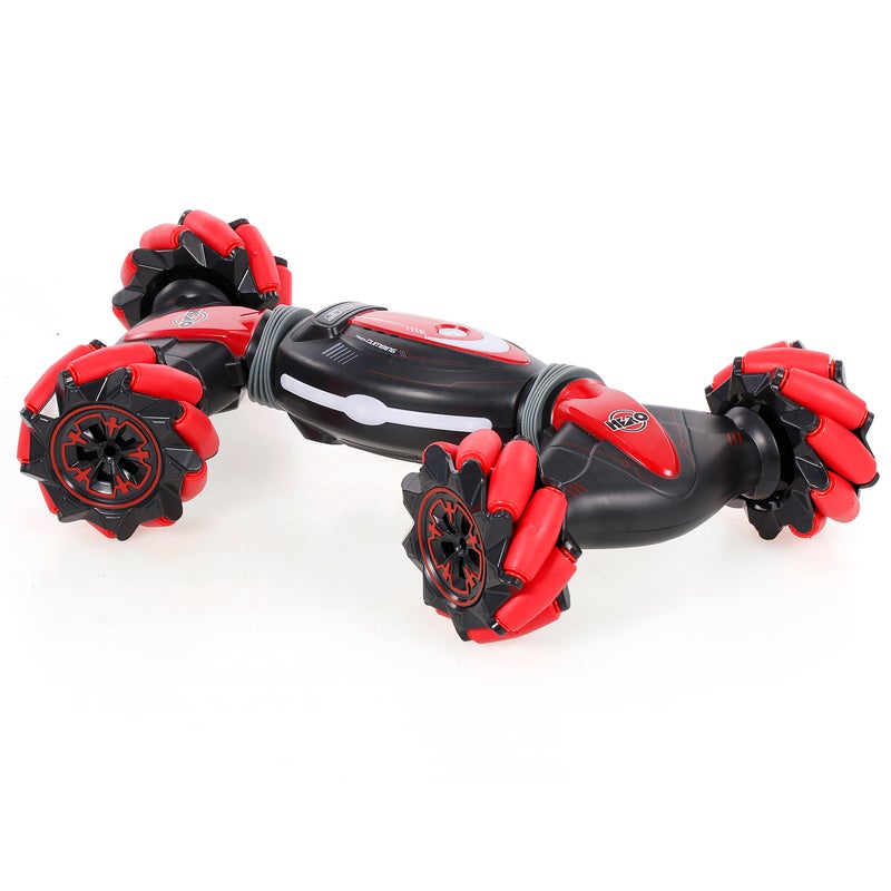 لعبة سيارة بهلوانية مزدوجة الحركة للطرق الوعرة بنظام تحكم 2.4 جيجا هرتز. مزودة بموسيقى وتعمل بحساس حركة اليد والتحكم عن بعد 37.5سم - Image 2