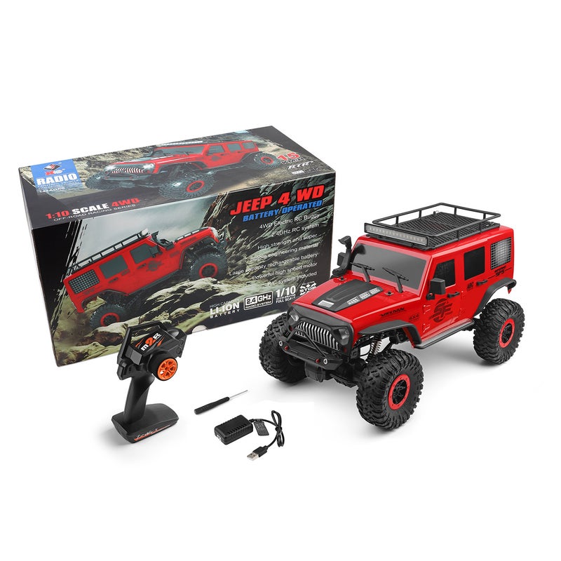 WLtoys - 104311 2.4G 1/10 4WD Off-Road Jeep SUV Brushed Motor Remote Control Crawler Car 53.5cm - Image 1
