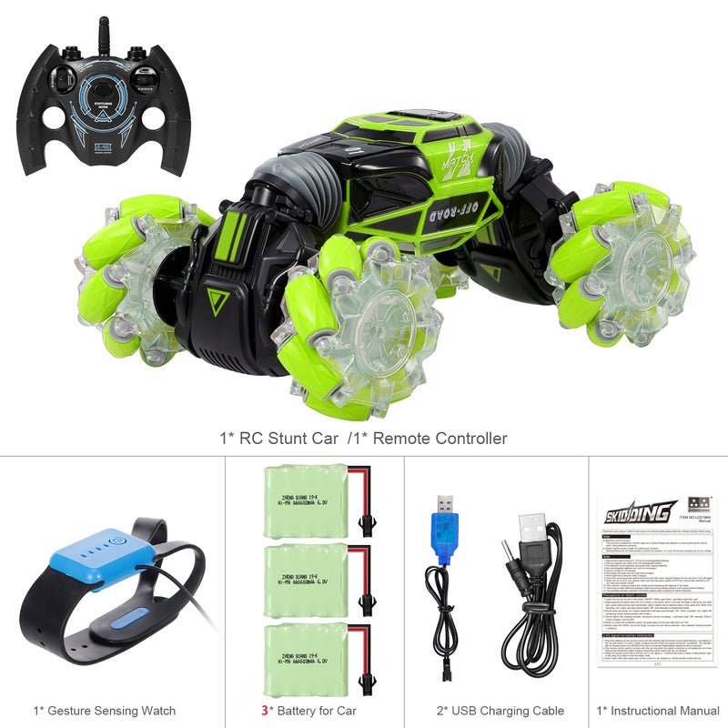 4WD Gesture Sensor Control Deformable Electric All-Terrain Transformable LED Light Stunt Car 32cm - Image 1