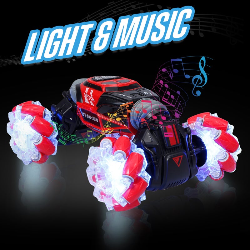 4WD Gesture Sensor Control Deformable Electric All-Terrain Transformable LED Light Stunt Car 32cm - Image 3