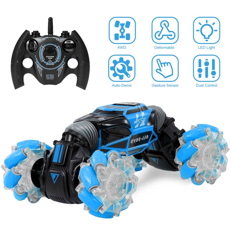 4WD Gesture Sensor Control Deformable Electric All-Terrain Transformable LED Light Stunt Car 32cm - Image 3