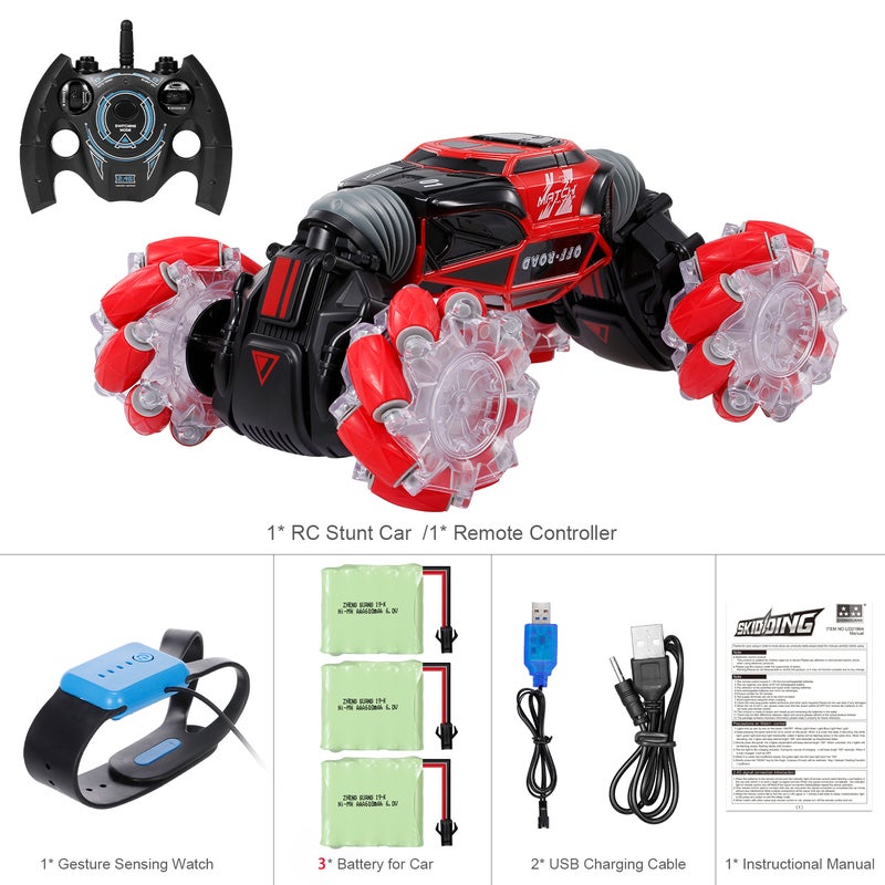 4WD Gesture Sensor Control Deformable Electric All-Terrain Transformable LED Light Stunt Car 32cm  - Image 1