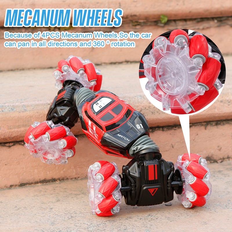 4WD Gesture Sensor Control Deformable Electric All-Terrain Transformable LED Light Stunt Car 32cm  - Image 4