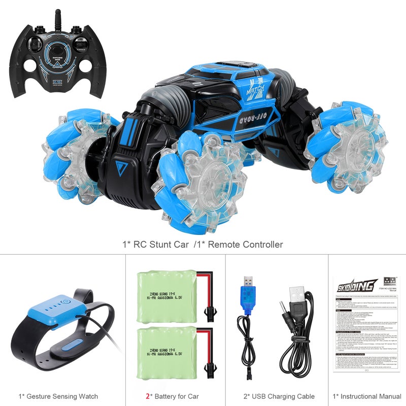 4WD Gesture Sensor Control Deformable Electric All-Terrain Transformable LED Light Stunt Car 32cm - Image 1