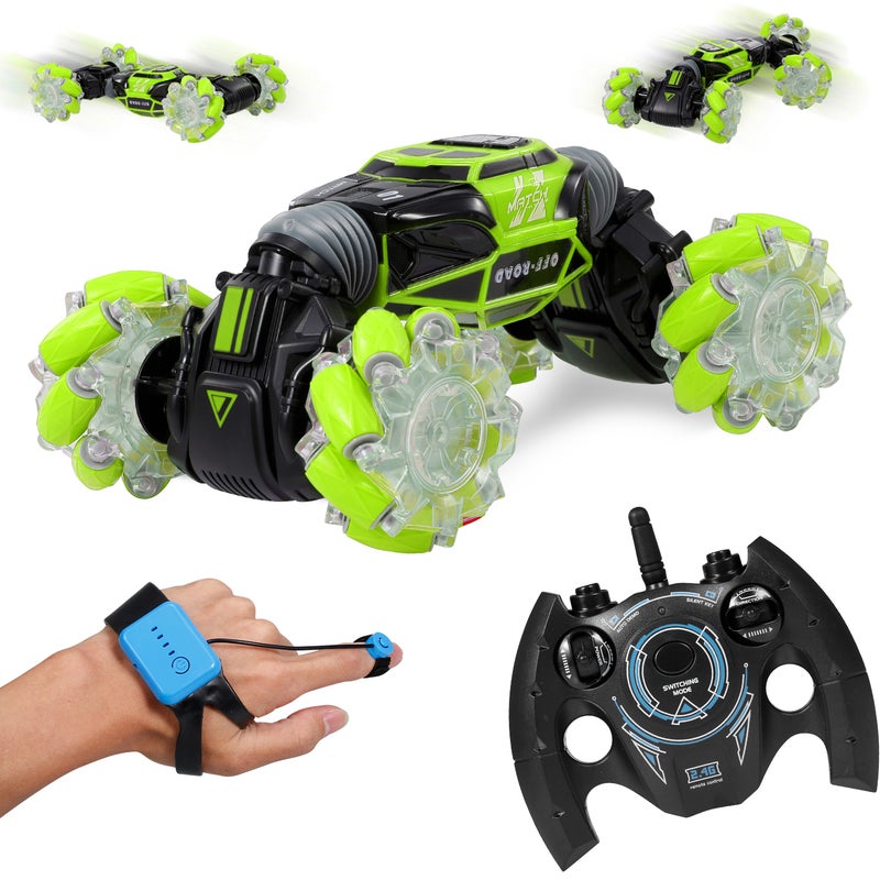Generic - 4WD Gesture Sensor Control Deformable Electric All-Terrain Transformable LED Light Music Stunt Car 32cm - Image 1