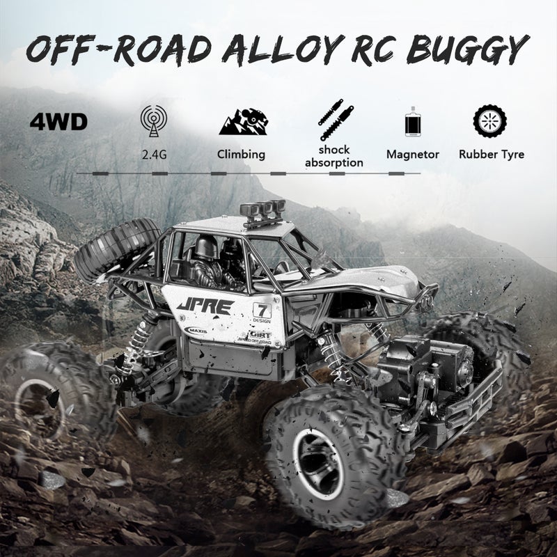 1/16 Scale 2.4GHz 4WD 15km/h RTR High Speed Climbling Off-Road Buggy Alloy RC Car 32cm  - Image 1