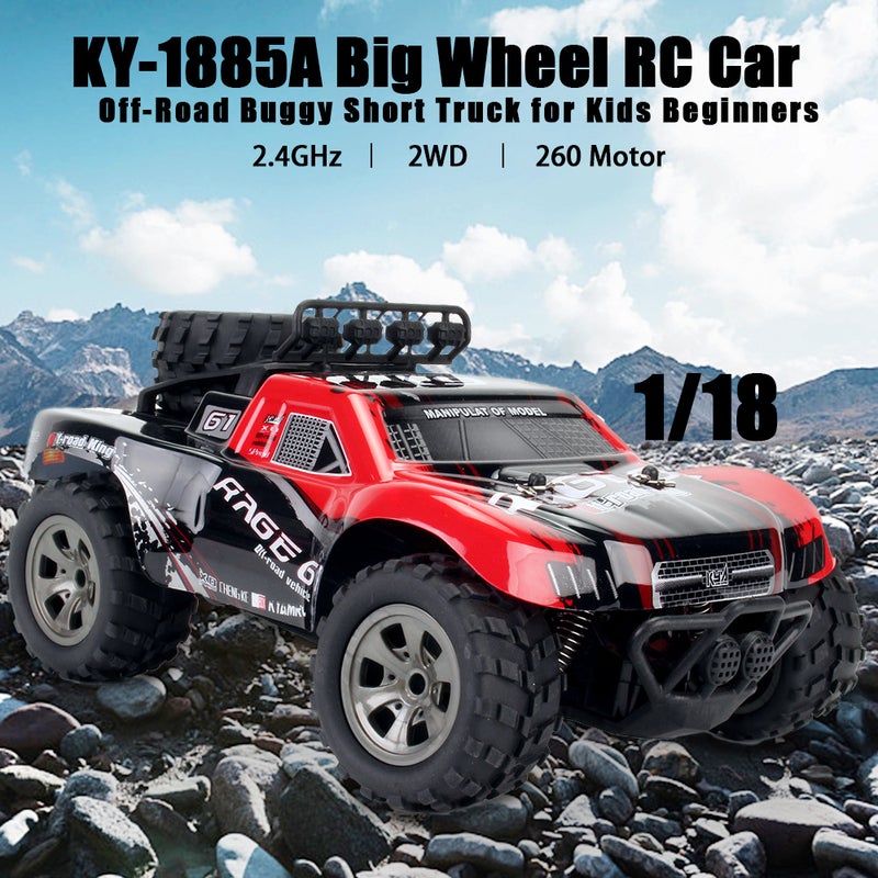 KY-1885A 2.4GHz 1/18 2WD Off-Road King Short Big Wheel RC Truck 23.5cm  - Image 1