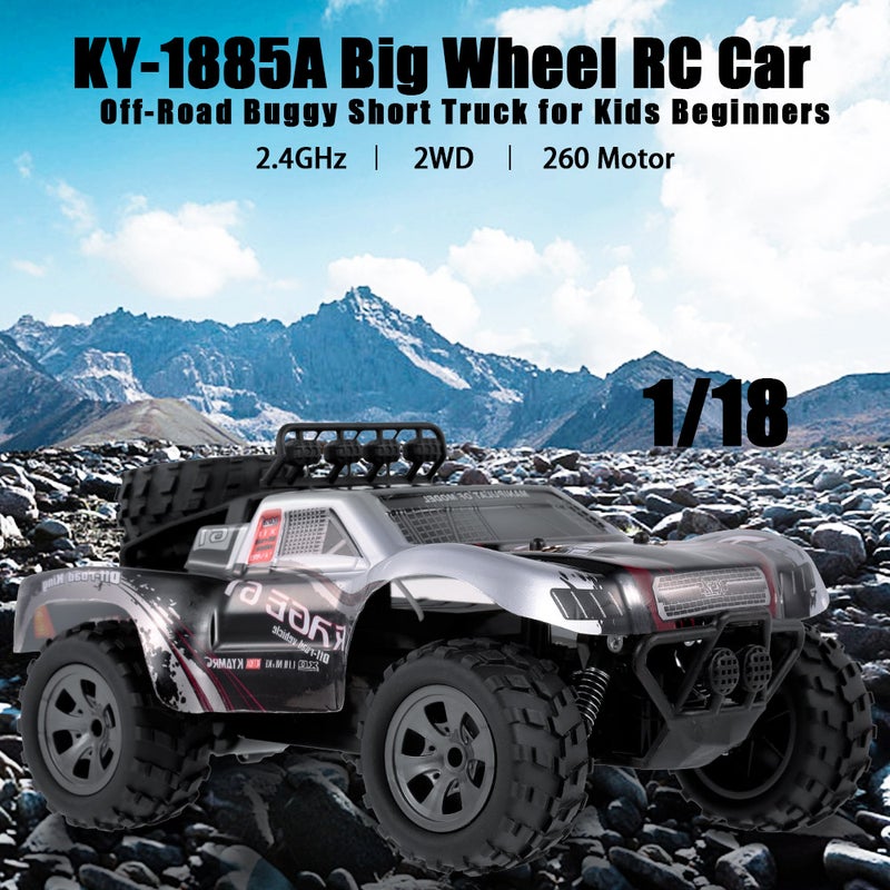 KY-1885A 2.4GHz 1/18 Scale 2WD Big Wheel RC Car Off-Road Truck 23.5cm  - Image 1