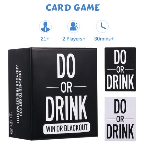 Do or Drink Win or Blackout Adult Party Card Game 12.4cm