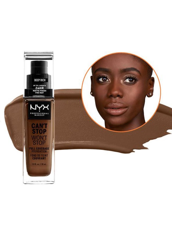NYX PROFESSIONAL MAKEUP Can't Stop Won't Stop Full Coverage Foundation Warm Walnut  - Image 4