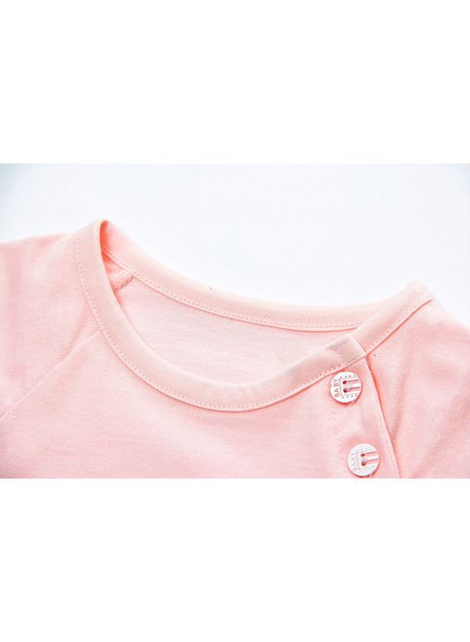 2 Pack Printed T-Shirt And Shorts Pink/White/Black - Image 3