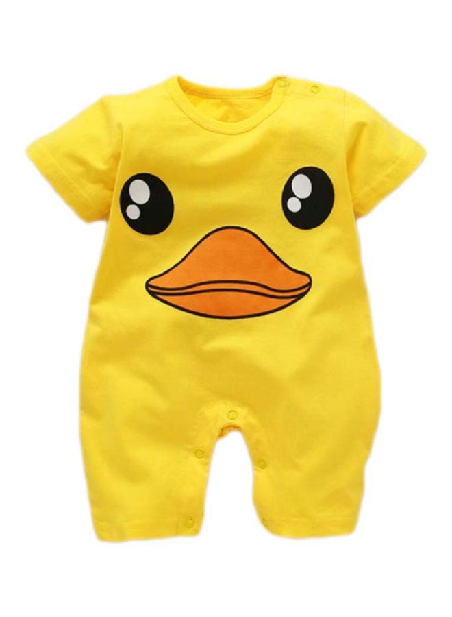 Duck Printed Bodysuit Yellow/Black/Orange