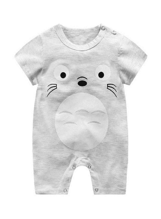Cartoon Printed Bodysuit Grey/White