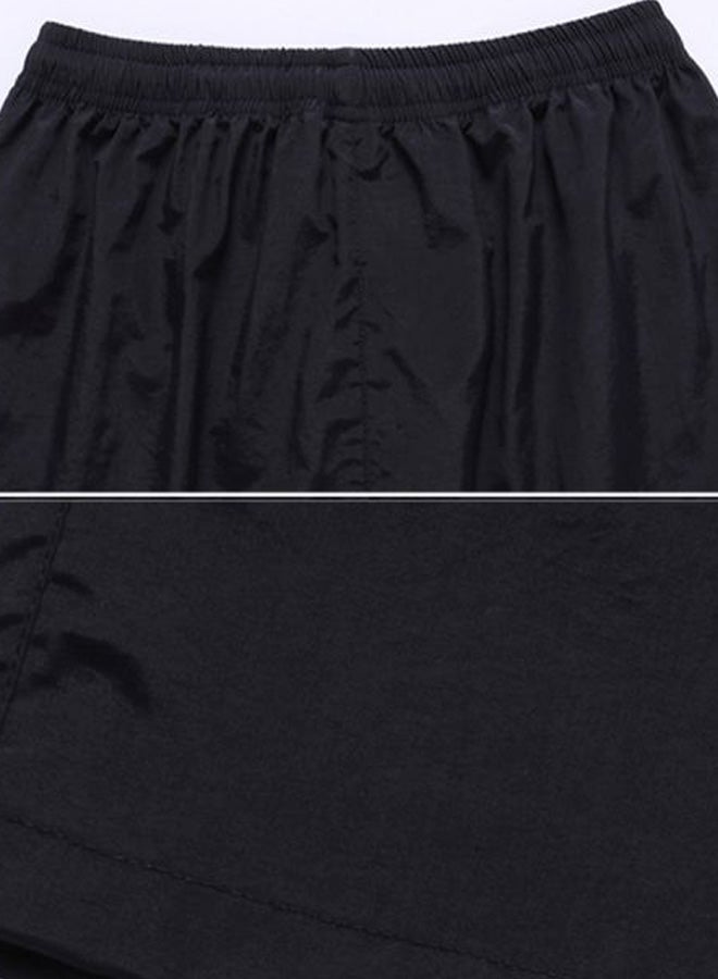 Solid Mid Rise Shorts Black  - Image 3