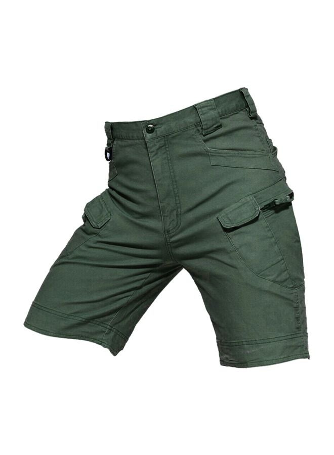 بنطال سادة بتفاصيل جيوب أخضر - Image 1