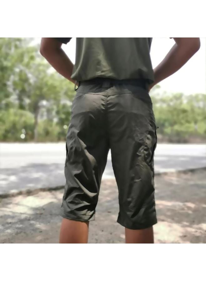 بنطال سادة بتفاصيل جيوب أخضر - Image 2